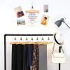 imageSONGMICS 12 Pack Wooden Pants Hangers Premium Solid Wood with NonSlip Felt Hold Pants Tightly Smooth Finish Wood Skirt Hangers with 360 Swivel Hook Natural UCRW00712NonSlip Felt