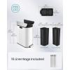 imageSONGMICS 13Gallon Dual Kitchen Trash Can 53 and 8 Gallon Compartments Garbage Can with Wing Lids Stainless Steel Soft Close Inner Buckets Metallic Silver ULTB570E50Cloud White  Metallic Silver