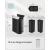 imageSONGMICS 13Gallon Dual Kitchen Trash Can 53 and 8 Gallon Compartments Garbage Can with Wing Lids Stainless Steel Soft Close Inner Buckets Metallic Silver ULTB570E50Ink Black  Metallic Silver