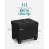 imageSONGMICS 15 Inches Cube Storage Ottoman Bedroom Bench with Storage Foot Stool with Feet Holds Up to 660 lb Dark Gray ULSF14GYZBlack