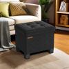 imageSONGMICS 15 Inches Cube Storage Ottoman Bedroom Bench with Storage Foot Stool with Feet Holds Up to 660 lb Dark Gray ULSF14GYZBlack