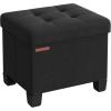 imageSONGMICS 15 Inches Cube Storage Ottoman Bedroom Bench with Storage Foot Stool with Feet Holds Up to 660 lb Dark Gray ULSF14GYZBlack