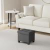 imageSONGMICS 15 Inches Cube Storage Ottoman Bedroom Bench with Storage Foot Stool with Feet Holds Up to 660 lb Dark Gray ULSF14GYZBlack