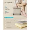 imageSONGMICS 15 Inches Cube Storage Ottoman Bedroom Bench with Storage Foot Stool with Feet Holds Up to 660 lb Dark Gray ULSF14GYZCream White
