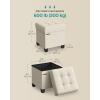 imageSONGMICS 15 Inches Cube Storage Ottoman Bedroom Bench with Storage Foot Stool with Feet Holds Up to 660 lb Dark Gray ULSF14GYZCream White