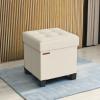 imageSONGMICS 15 Inches Cube Storage Ottoman Bedroom Bench with Storage Foot Stool with Feet Holds Up to 660 lb Dark Gray ULSF14GYZCream White