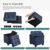 imageSONGMICS 15 Inches Cube Storage Ottoman Bedroom Bench with Storage Foot Stool with Feet Holds Up to 660 lb Dark Gray ULSF14GYZDark Blue