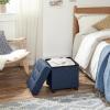 imageSONGMICS 15 Inches Cube Storage Ottoman Bedroom Bench with Storage Foot Stool with Feet Holds Up to 660 lb Dark Gray ULSF14GYZDark Blue