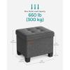 imageSONGMICS 15 Inches Cube Storage Ottoman Bedroom Bench with Storage Foot Stool with Feet Holds Up to 660 lb Dark Gray ULSF14GYZDark Gray