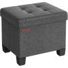 imageSONGMICS 15 Inches Cube Storage Ottoman Bedroom Bench with Storage Foot Stool with Feet Holds Up to 660 lb Dark Gray ULSF14GYZDark Gray