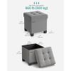 imageSONGMICS 15 Inches Cube Storage Ottoman Bedroom Bench with Storage Foot Stool with Feet Holds Up to 660 lb Dark Gray ULSF14GYZDove Gray