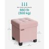 imageSONGMICS 15 Inches Cube Storage Ottoman Bedroom Bench with Storage Foot Stool with Feet Holds Up to 660 lb Dark Gray ULSF14GYZJelly Pink