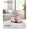 imageSONGMICS 15 Inches Cube Storage Ottoman Bedroom Bench with Storage Foot Stool with Feet Holds Up to 660 lb Dark Gray ULSF14GYZJelly Pink