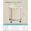 imageSONGMICS 502Gallon 190 L Laundry Basket with Wheels Rolling Round HeavyDuty Laundry Hamper Cart with Steel Frame and Removable Bag 2 Locking Wheels Cream White and Metallic Silver URLS01MZCream White  Metallic Silver