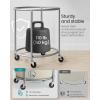 imageSONGMICS 502Gallon 190 L Laundry Basket with Wheels Rolling Round HeavyDuty Laundry Hamper Cart with Steel Frame and Removable Bag 2 Locking Wheels Cream White and Metallic Silver URLS01MZCream White  Metallic Silver