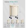 imageSONGMICS 502Gallon 190 L Laundry Basket with Wheels Rolling Round HeavyDuty Laundry Hamper Cart with Steel Frame and Removable Bag 2 Locking Wheels Cream White and Metallic Silver URLS01MZCream White  Metallic Silver