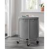 imageSONGMICS 502Gallon 190 L Laundry Basket with Wheels Rolling Round HeavyDuty Laundry Hamper Cart with Steel Frame and Removable Bag 2 Locking Wheels Cream White and Metallic Silver URLS01MZGray  Metallic Silver