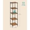imageSONGMICS 5Tier Bathroom Shelf Storage Rack for Small Space with 5 PP Shelf Liners Removable Hook Extendable Design Ink Black and Rustic Brown ULGR023B02Ink Black  Rustic Brown