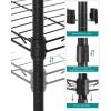 imageSONGMICS 5Tier Bathroom Shelf Storage Rack for Small Space with 5 PP Shelf Liners Removable Hook Extendable Design Ink Black and Rustic Brown ULGR023B02Ink Black  Translucent