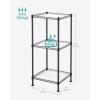 imageSONGMICS 5Tier Bathroom Shelf Storage Rack for Small Space with 5 PP Shelf Liners Removable Hook Extendable Design Ink Black and Rustic Brown ULGR023B02Ink Black  Translucent
