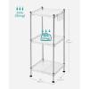 imageSONGMICS 5Tier Bathroom Shelf Storage Rack for Small Space with 5 PP Shelf Liners Removable Hook Extendable Design Ink Black and Rustic Brown ULGR023B02Silver  Translucent
