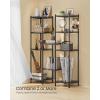 imageSONGMICS 5Tier Bathroom Shelf Storage Rack for Small Space with 5 PP Shelf Liners Removable Hook Extendable Design Ink Black and Rustic Brown ULGR023B02Ink Black  Rustic Brown