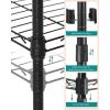 imageSONGMICS 5Tier Bathroom Shelf Storage Rack for Small Space with 5 PP Shelf Liners Removable Hook Extendable Design Ink Black and Rustic Brown ULGR023B02Ink Black  Rustic Brown