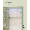 imageSONGMICS 6 LEDs Mirror Jewelry Cabinet 472Inch Tall Lockable Wall or Door Mounted Jewelry Armoire Organizer with Mirror 2 Drawers 39 x 146 x 472 Inches White UJJC93WLaurel Green