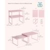 imageSONGMICS Cabinet Organizer Shelf Set of 2 Kitchen Counter Shelves Kitchen Storage Spice Rack Stackable Expandable Metal and Engineered Wood Ink Black and Natural Beige UKCS02NBJelly Pink