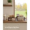 imageSONGMICS Cabinet Organizer Shelf Set of 2 Kitchen Counter Shelves Kitchen Storage Spice Rack Stackable Expandable Metal and Engineered Wood Ink Black and Natural Beige UKCS02NBNatural Walnut  Matte Black