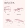 imageSONGMICS Cabinet Organizer Shelf Set of 2 Kitchen Counter Shelves Kitchen Storage Spice Rack Stackable Expandable Metal and Engineered Wood Ink Black and Natural Beige UKCS02NBJelly Pink
