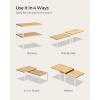 imageSONGMICS Cabinet Organizer Shelf Set of 4 Kitchen Counter Shelves Kitchen Storage Spice Rack Stackable Expandable Metal and Engineered Wood Cloud White and Natural Beige UKCS010N01Cloud White  Natural Beige