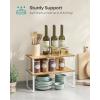 imageSONGMICS Cabinet Organizer Shelf Set of 4 Kitchen Counter Shelves Kitchen Storage Spice Rack Stackable Expandable Metal and Engineered Wood Cloud White and Natural Beige UKCS010N01Cloud White  Natural Beige