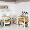 imageSONGMICS Cabinet Organizer Shelf Set of 4 Kitchen Counter Shelves Kitchen Storage Spice Rack Stackable Expandable Metal and Engineered Wood Cloud White and Natural Beige UKCS010N01Cloud White  Natural Beige