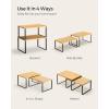 imageSONGMICS Cabinet Organizer Shelf Set of 4 Kitchen Counter Shelves Kitchen Storage Spice Rack Stackable Expandable Metal and Engineered Wood Cloud White and Natural Beige UKCS010N01Ink Black  Natural Beige