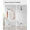 imageSONGMICS Clothes Drying Rack 59Inch Folding Laundry Drying Rack with 3 Rotatable Arms for Hangers 4 Legs Stainless Steel for 27 Pieces of Clothes White and Silver ULLR510W01Gray  White