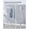 imageSONGMICS Clothes Drying Rack 59Inch Folding Laundry Drying Rack with 3 Rotatable Arms for Hangers 4 Legs Stainless Steel for 27 Pieces of Clothes White and Silver ULLR510W01White  Silver