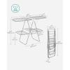 imageSONGMICS Clothes Drying Rack Foldable 2Level Laundry Drying Rack FreeStanding Laundry Airer with HeightAdjustable Wings 33 Drying Rails Sock Clips Silver and Blue ULLR53BUV1Silve  White