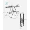 imageSONGMICS Clothes Drying Rack Foldable 2Level Laundry Drying Rack FreeStanding Laundry Airer with HeightAdjustable Wings 33 Drying Rails Sock Clips Silver and Blue ULLR53BUV1Black