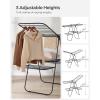 imageSONGMICS Clothes Drying Rack Foldable 2Level Laundry Drying Rack FreeStanding Laundry Airer with HeightAdjustable Wings 33 Drying Rails Sock Clips Silver and Blue ULLR53BUV1Black
