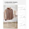 imageSONGMICS Clothes Drying Rack Foldable 2Level Laundry Drying Rack FreeStanding Laundry Airer with HeightAdjustable Wings 33 Drying Rails Sock Clips Silver and Blue ULLR53BUV1White  Pink