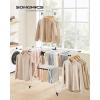 imageSONGMICS Clothes Drying Rack with Sock Clips Metal Laundry Rack Foldable SpaceSaving FreeStanding Airer with 2 HeightAdjustable Gullwings Indoor Outdoor Use Silver and White ULLR052W01Simply White