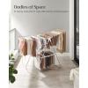 imageSONGMICS Clothes Drying Rack with Sock Clips Metal Laundry Rack Foldable SpaceSaving FreeStanding Airer with 2 HeightAdjustable Gullwings Indoor Outdoor Use Silver and White ULLR052W01Silver  White
