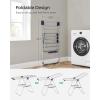 imageSONGMICS Clothes Drying Rack with Sock Clips Metal Laundry Rack Foldable SpaceSaving FreeStanding Airer with 2 HeightAdjustable Gullwings Indoor Outdoor Use Silver and White ULLR052W01Silver  Blue