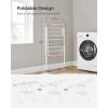 imageSONGMICS Clothes Drying Rack with Sock Clips Metal Laundry Rack Foldable SpaceSaving FreeStanding Airer with 2 HeightAdjustable Gullwings Indoor Outdoor Use Silver and White ULLR052W01White  Pink