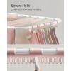 imageSONGMICS Clothes Drying Rack with Sock Clips Metal Laundry Rack Foldable SpaceSaving FreeStanding Airer with 2 HeightAdjustable Gullwings Indoor Outdoor Use Silver and White ULLR052W01White  Pink
