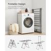 imageSONGMICS Clothes Drying Rack with Sock Clips Metal Laundry Rack Foldable SpaceSaving FreeStanding Airer with 2 HeightAdjustable Gullwings Indoor Outdoor Use Silver and White ULLR052W01Gray