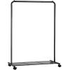imageSONGMICS Clothes Rack with Wheels Clothing Rack for Hanging Clothes 254 mm Metal Garment Rack with Dense Mesh Storage Shelf 110 lb Load Capacity 2 Brakes Black UHSR25BKBlack