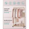 imageSONGMICS Clothes Rack with Wheels Clothing Rack for Hanging Clothes 254 mm Metal Garment Rack with Dense Mesh Storage Shelf 110 lb Load Capacity 2 Brakes Black UHSR25BKGold