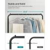 imageSONGMICS Clothes Rack with Wheels Clothing Rack for Hanging Clothes 254 mm Metal Garment Rack with Dense Mesh Storage Shelf 110 lb Load Capacity 2 Brakes Black UHSR25BKBlack